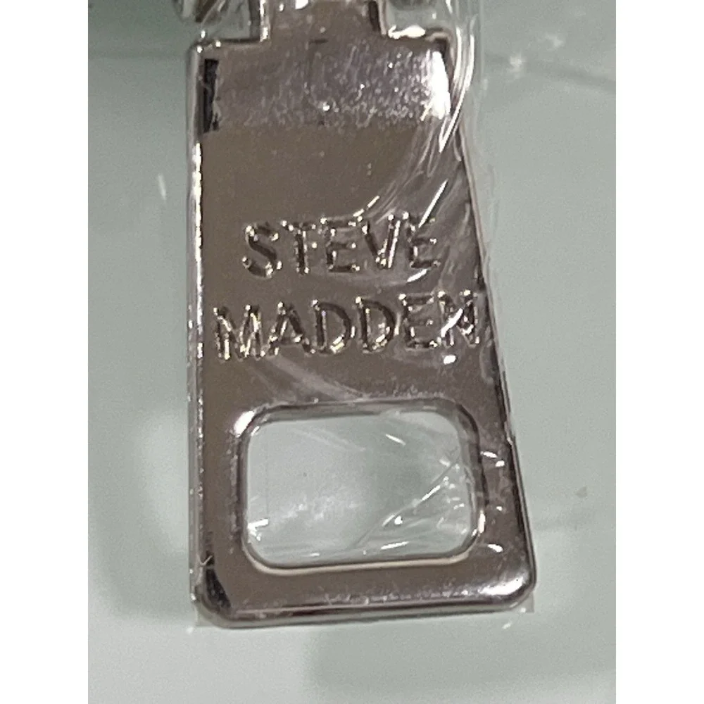 Steve Madden Mini Zip‎ Case Taupe Earbud Coin Pouch Clip Holder